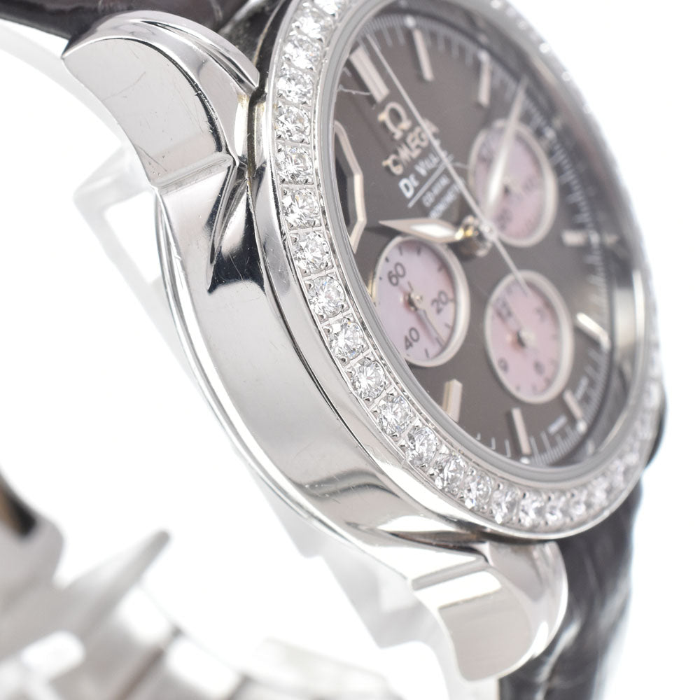with paper OMEGA De Ville Coaxial 4841.20.32 Chronograph Date Brown / pink shell Dial Automatic Ladies
 Watch I#147982