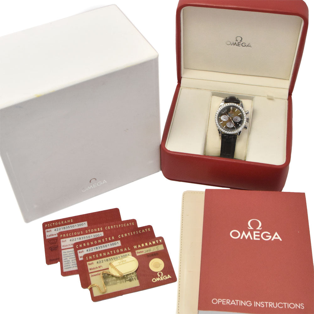 with paper OMEGA De Ville Coaxial 4841.20.32 Chronograph Date Brown / pink shell Dial Automatic Ladies
 Watch I#147982