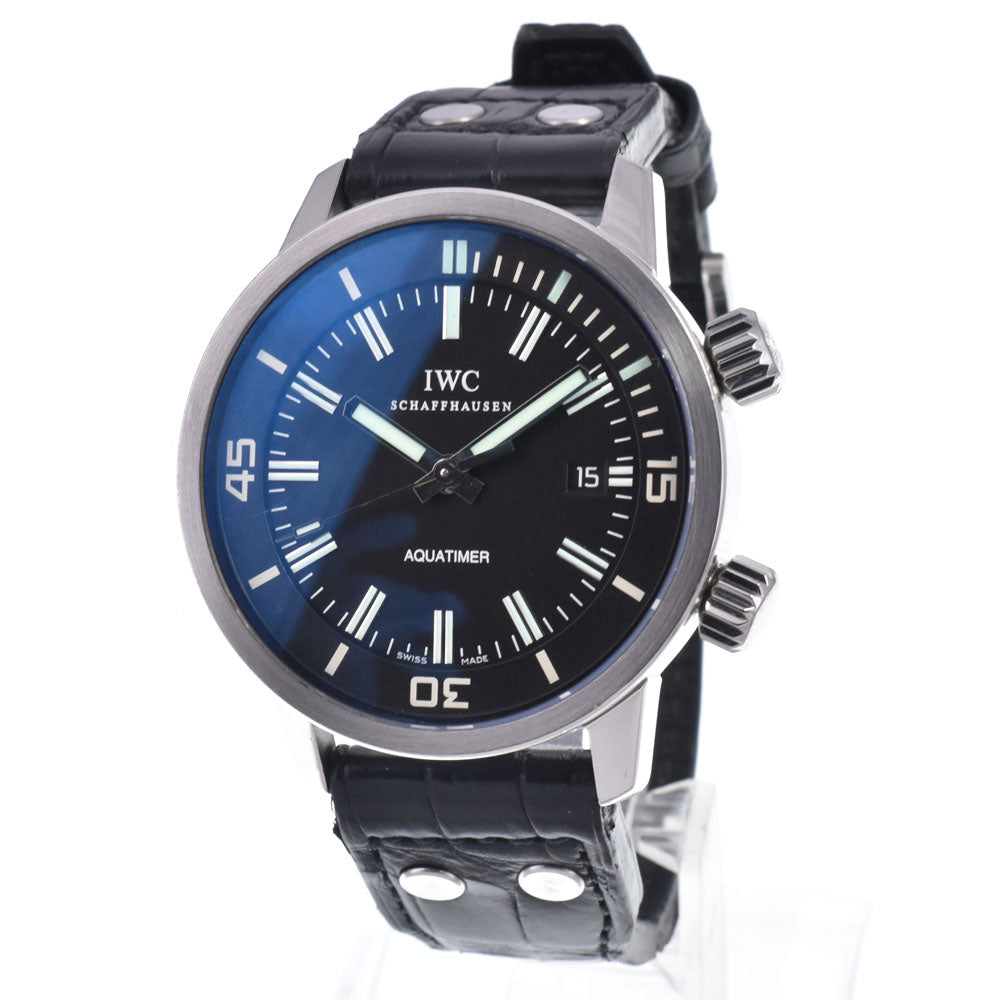 IWC SCHAFFHAUSEN Aqua timer IW323101 Inner rotation Bezel black Dial Automatic Men's
 Watch J#147995