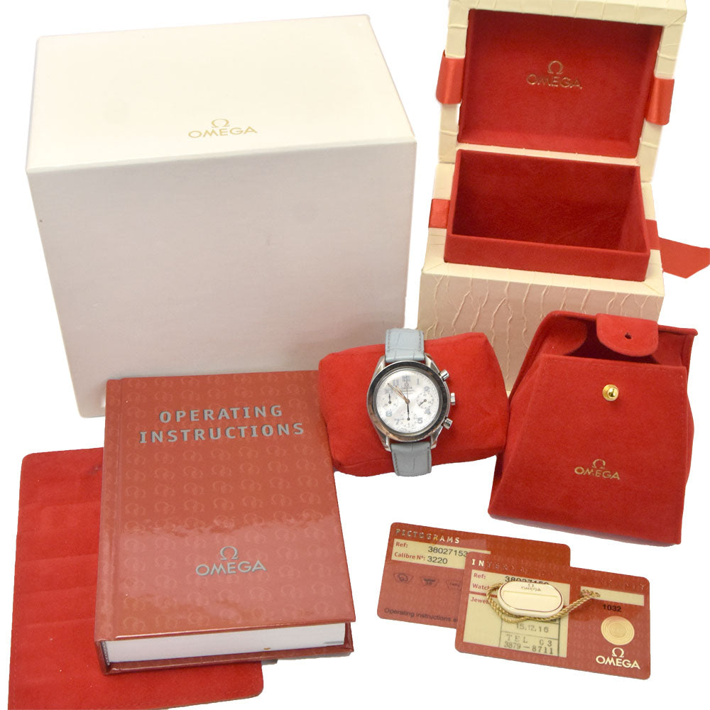 with paper OMEGA Speed master reduced 3802.71.53 Chronograph White shell Dial Automatic Unisex
 Watch I#148010