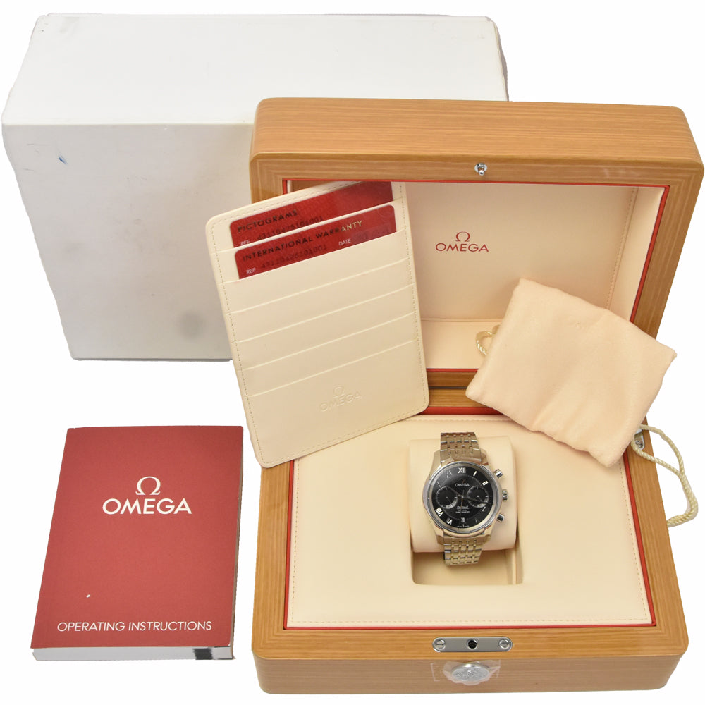 with paper OMEGA De Ville Prestige 431.10.42.51.01.001 Chronograph black Dial Automatic Men's
 Watch J#148016