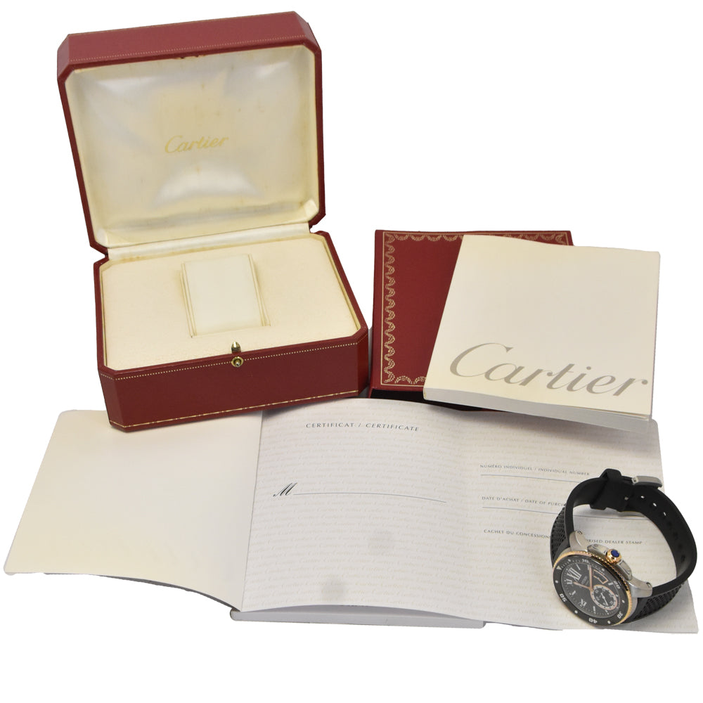 with paper CARTIER Calibre de cartier diver W7100055 black Dial Automatic Men's
 Watch I#148021