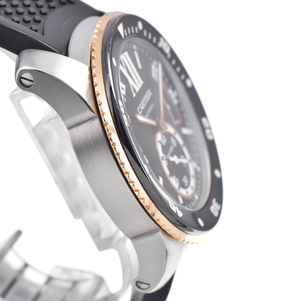 with paper CARTIER Calibre de cartier diver W7100055 black Dial Automatic Men's
 Watch I#148021