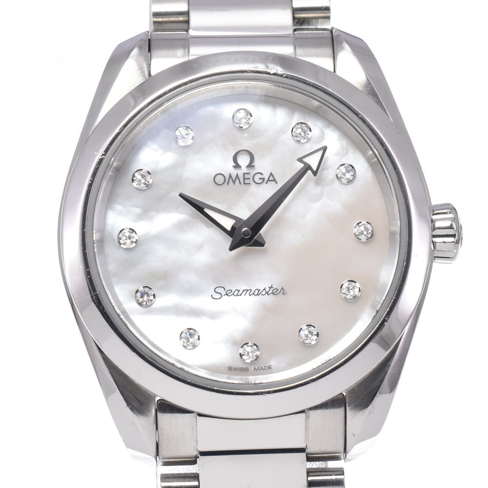 OMEGA SeamasterAqua Terra 220.10.28.60.55.001 12P diamond White shell Dial Quartz Ladies
 Watch L#148022