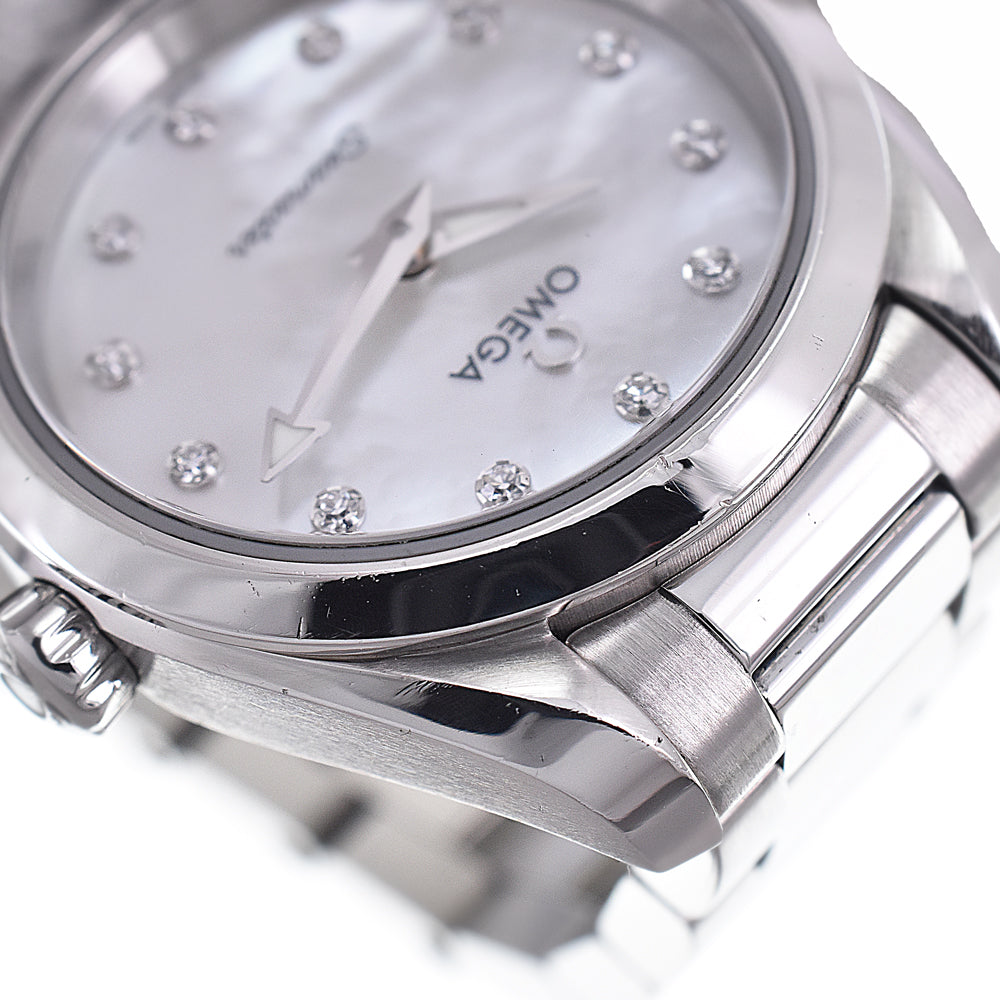 OMEGA SeamasterAqua Terra 220.10.28.60.55.001 12P diamond White shell Dial Quartz Ladies
 Watch L#148022