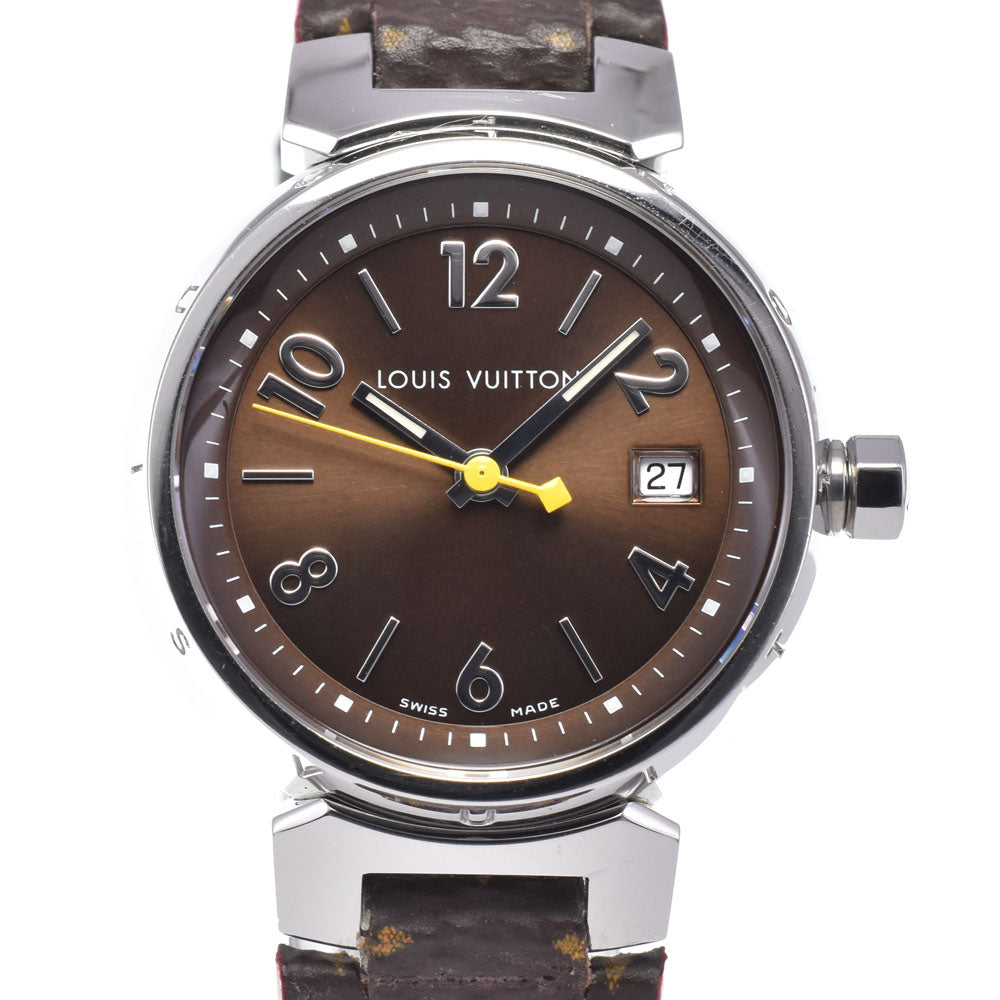 LOUIS VUITTON Tambour Q1211 Date Brown Dial Quartz Ladies
 Watch K#148024