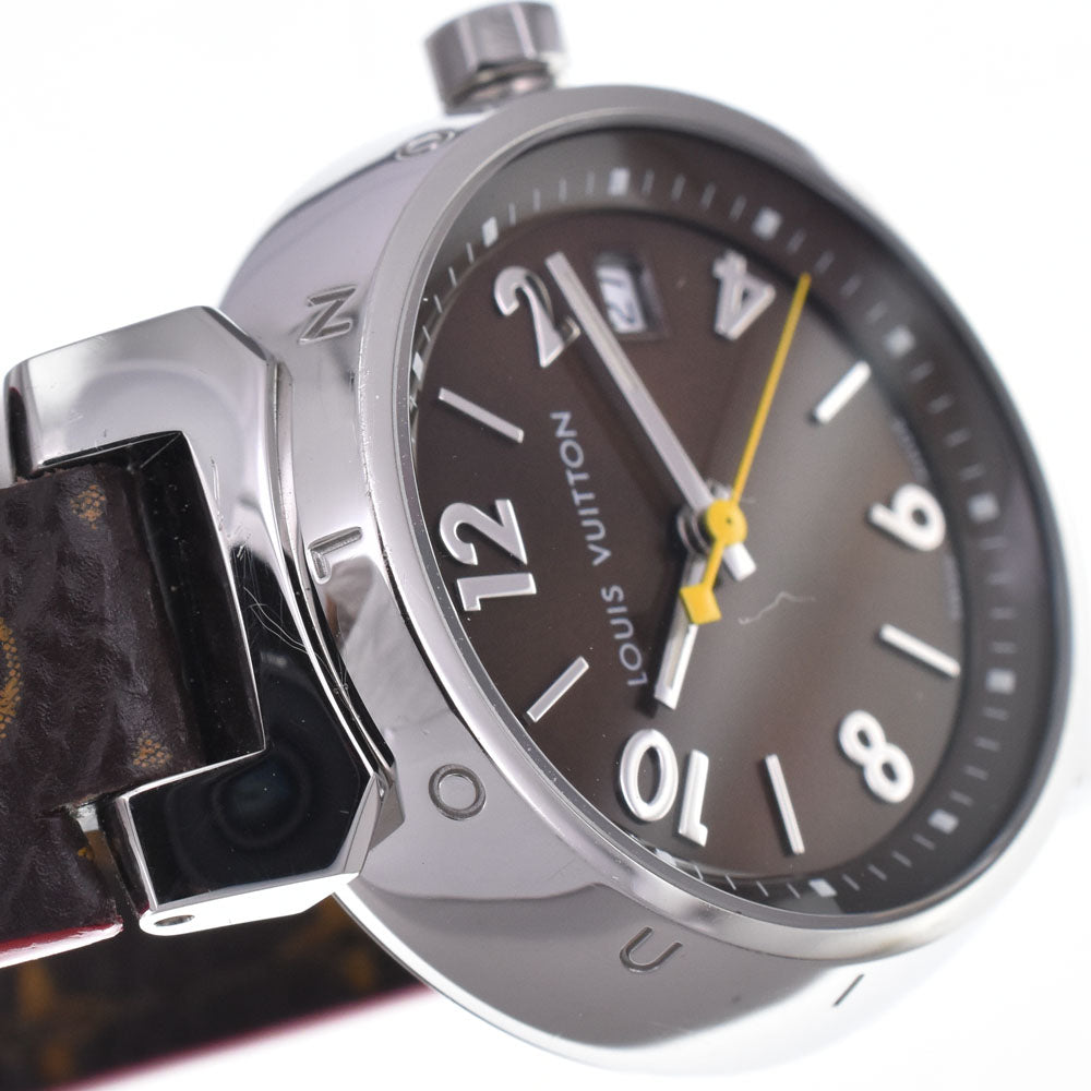 LOUIS VUITTON Tambour Q1211 Date Brown Dial Quartz Ladies
 Watch K#148024