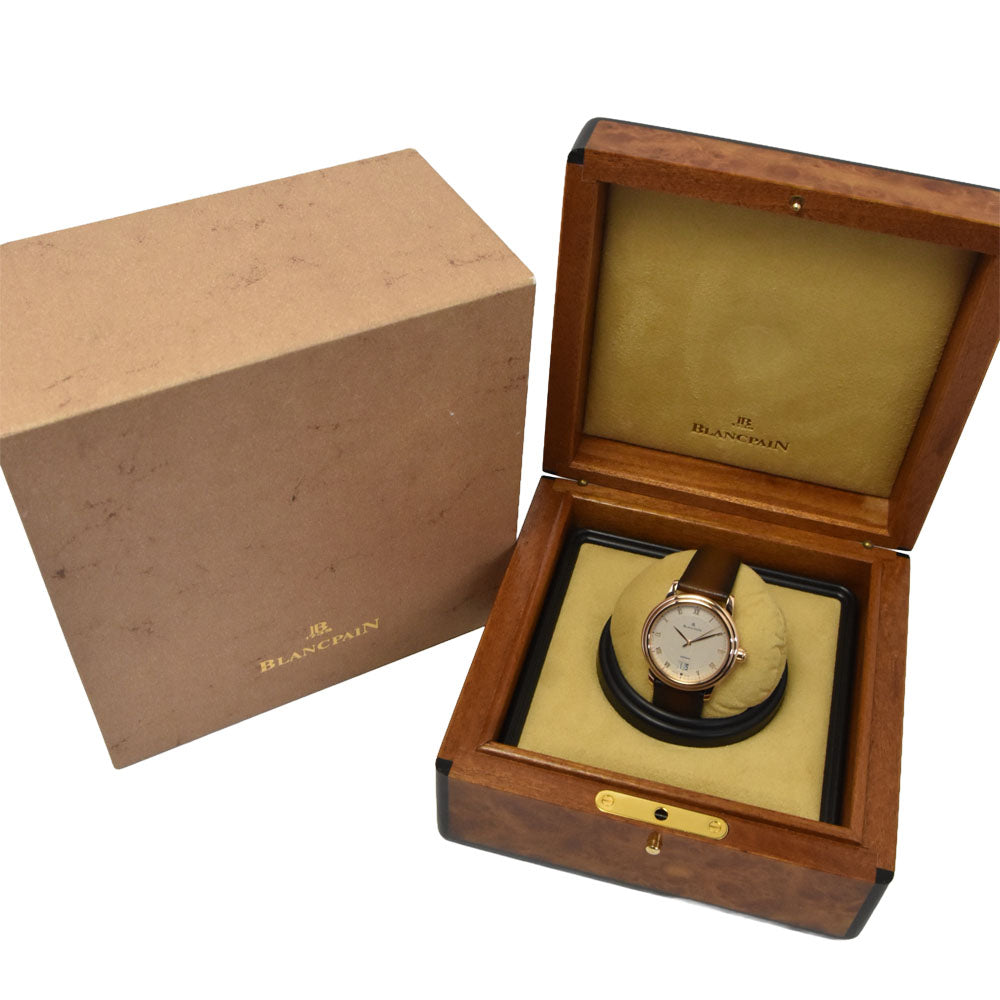 Blancpain Villeret 6850-3642-55 K18RG Double Window Opalin Dial Automatic Men's
 Watch J#148025