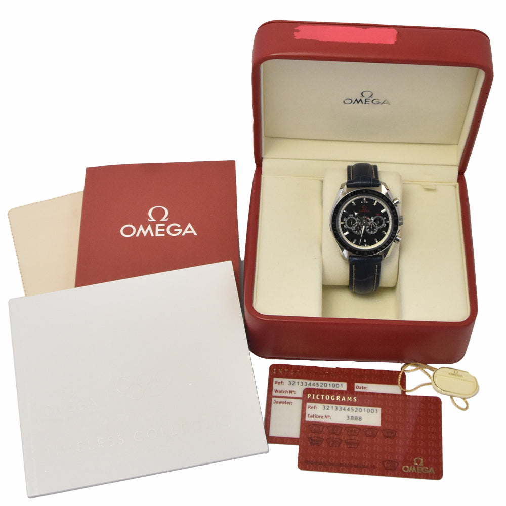 with paper OMEGA Speedmaster Broad Arrow 321.33.44.52.01.001 Olympic collection black Dial Automatic Men's
 Watch K#148039