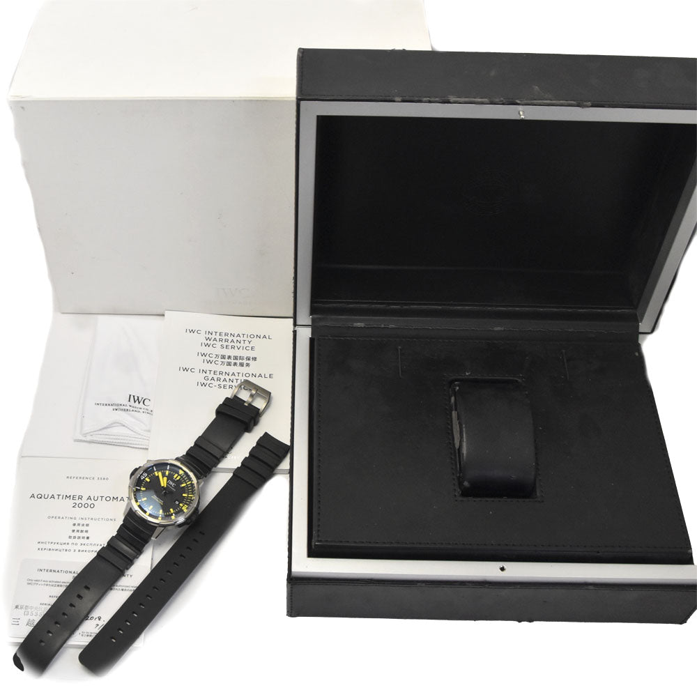 with paper IWC SCHAFFHAUSEN Aquatimer Automatic 2000 IW356801 Date black Dial Automatic Men's
 Watch I#148045