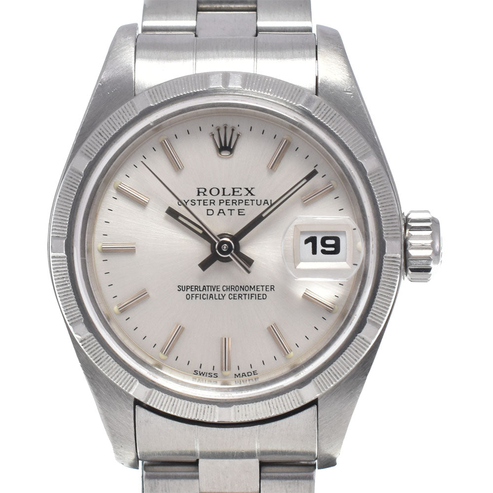 ROLEX Oyster perpetual date 69190 Cal.2135 Silver Dial Automatic Ladies
 Watch J#148051