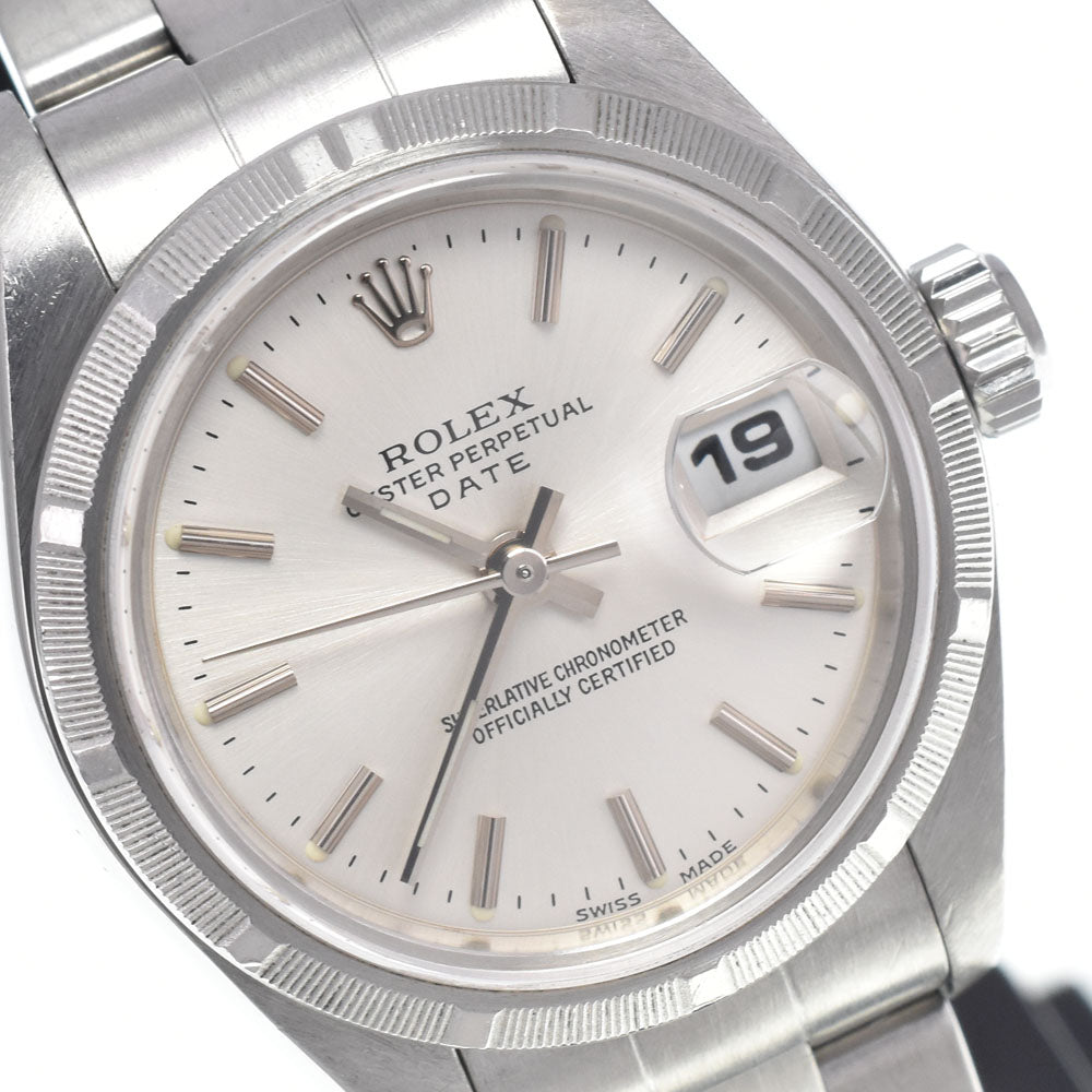 ROLEX Oyster perpetual date 69190 Cal.2135 Silver Dial Automatic Ladies
 Watch J#148051