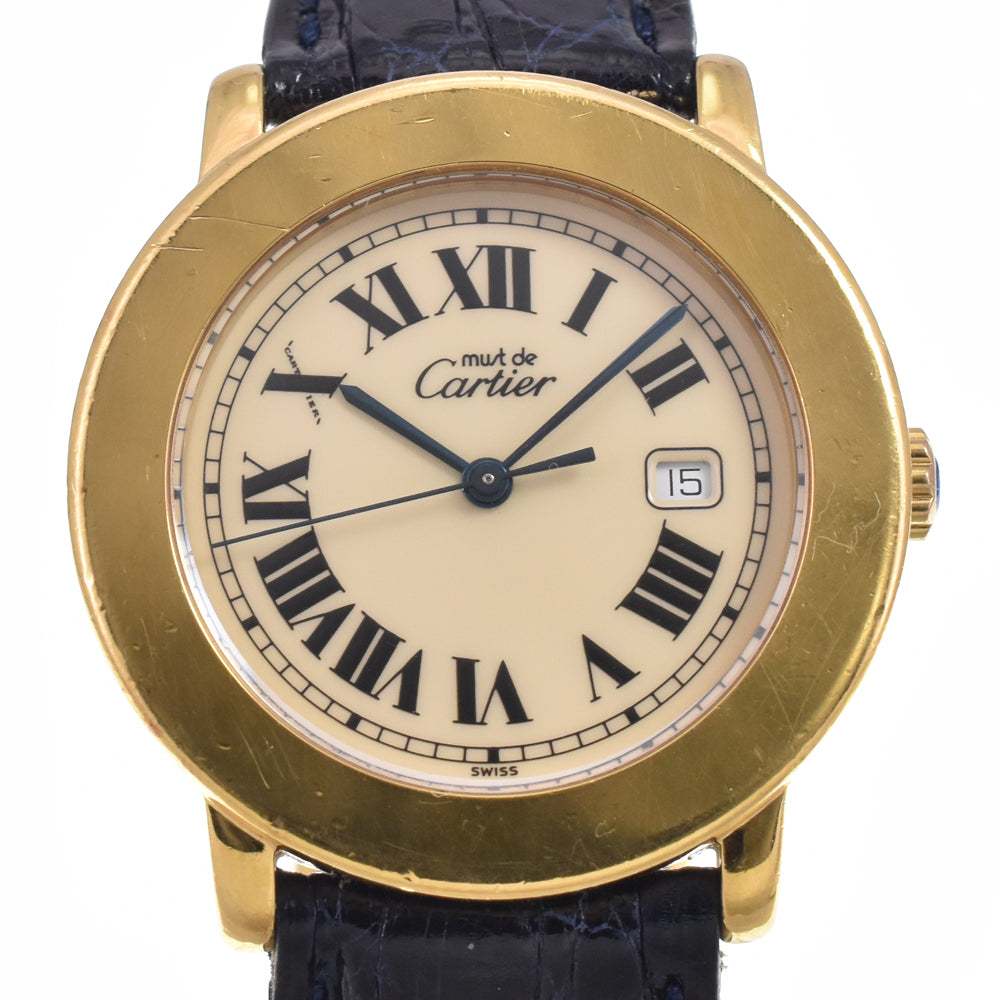 CARTIER Mastrond LM W1006822 Ivory Dial Quartz Ladies
 Watch I#148056