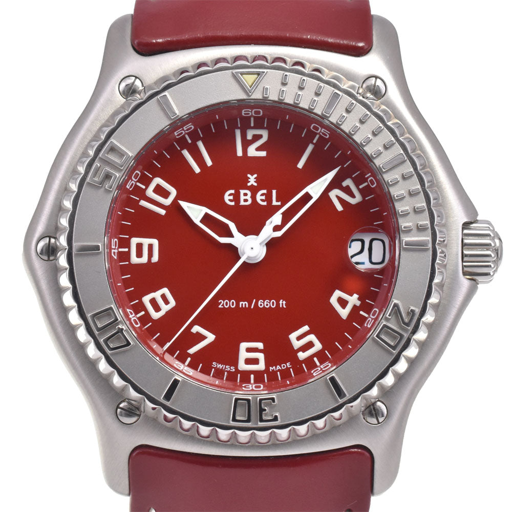 with paper EBEL Discovery E9187341 Date Red Dial Quartz Men's
 Watch I#148067