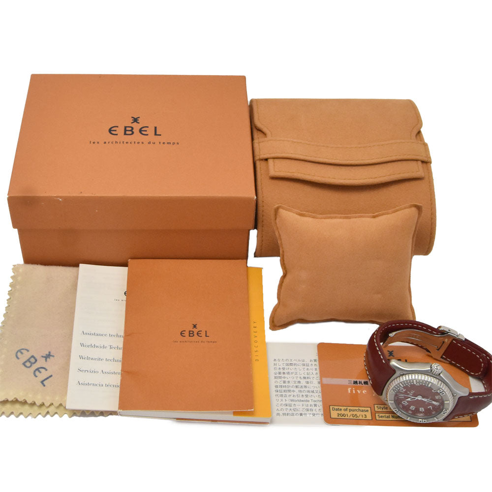 with paper EBEL Discovery E9187341 Date Red Dial Quartz Men's
 Watch I#148067