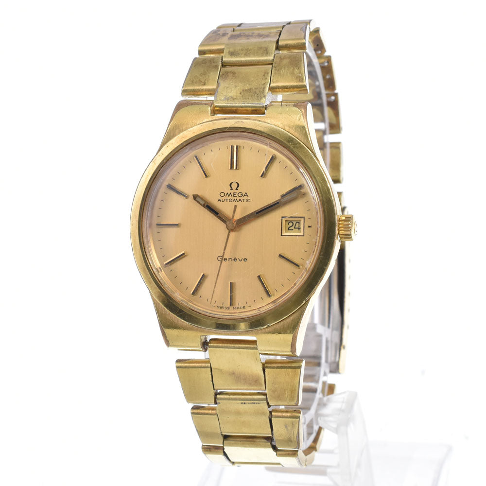 OMEGA Geneva Date 166.0173 vintage Cal.1012 gold Dial Automatic Men's
 Watch R#148068