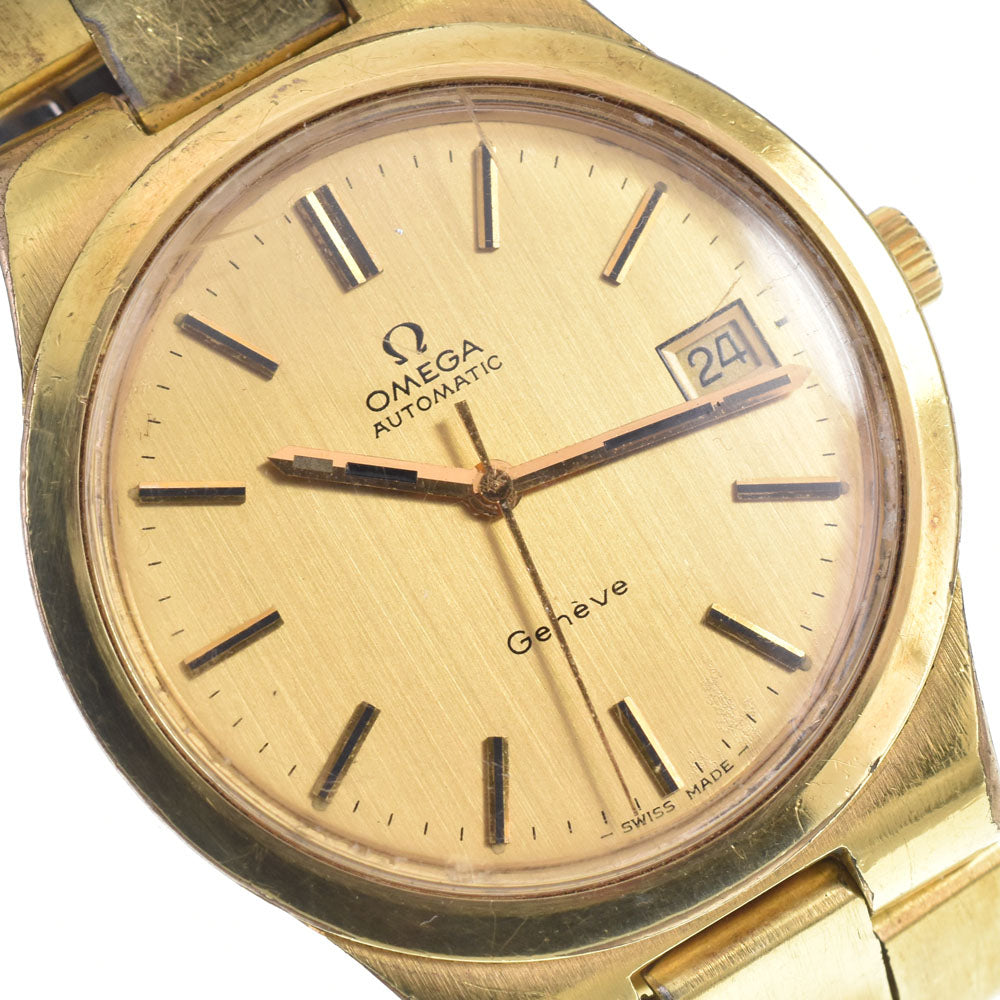 OMEGA Geneva Date 166.0173 vintage Cal.1012 gold Dial Automatic Men's
 Watch R#148068