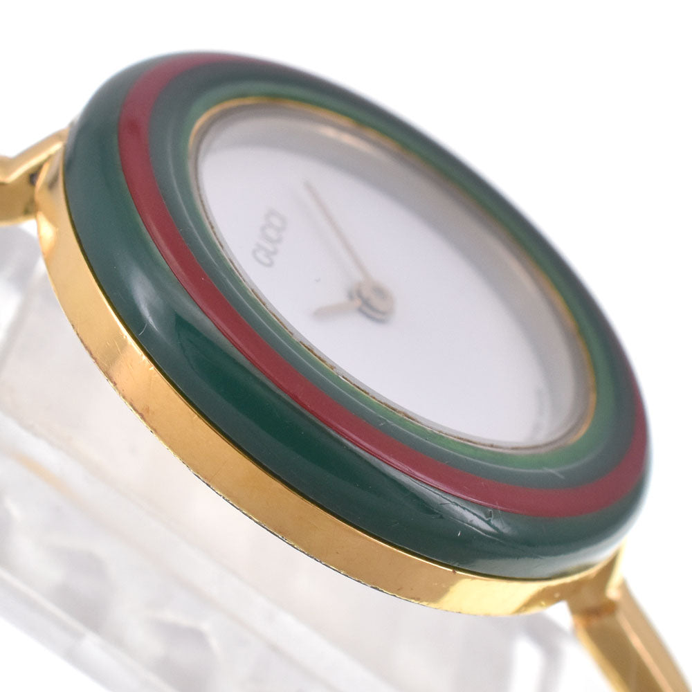 GUCCI Change bezel 11/12.2 Gold Plated white Dial Quartz Ladies
 Watch I#148072