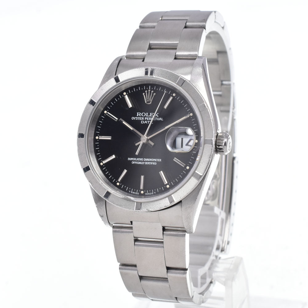 ROLEX Oyster perpetual 15210 vintage Cal.3135 black Dial Automatic Men's
 Watch N#148074
