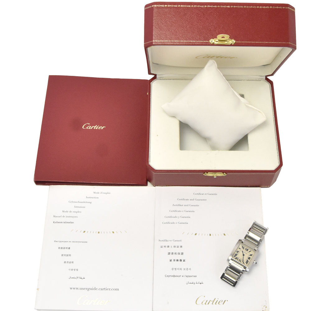 with paper CARTIER Tank Francaise MM WSTA0005 Silver Dial Quartz Boy's
 Watch J#148076