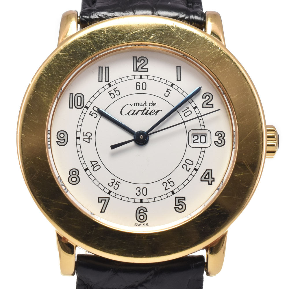 with paper CARTIER Tus Rondo LM W100844B Date white Dial Quartz Unisex
 Watch I#148081