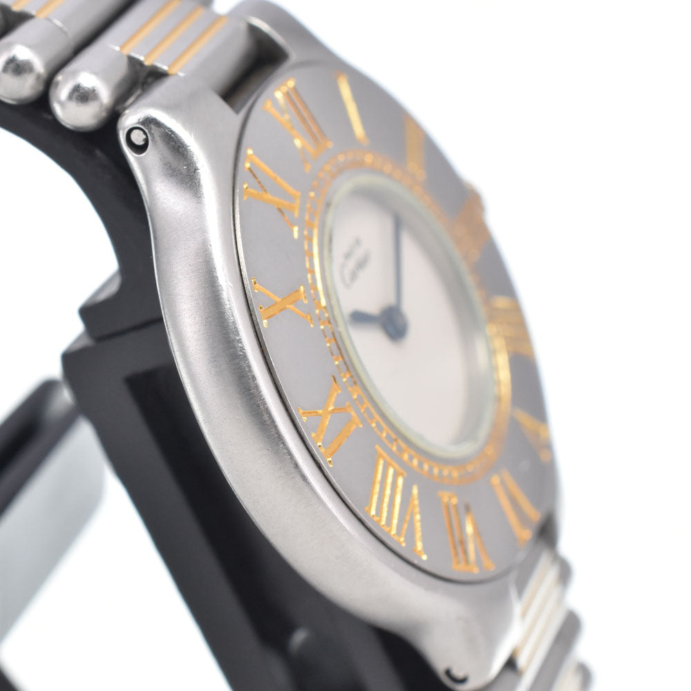 CARTIER Must21 Stainless Steel/Gold Plated Ivory Dial Quartz Ladies
 Watch I#148084