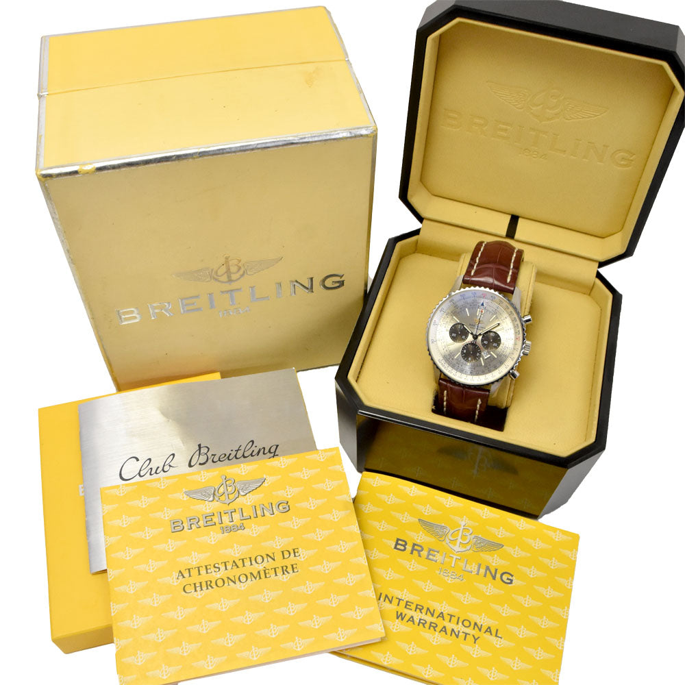 with paper BREITLING Navitimer 01 A41322 Chronograph Date Silver Dial Automatic Men's
 Watch J#148086