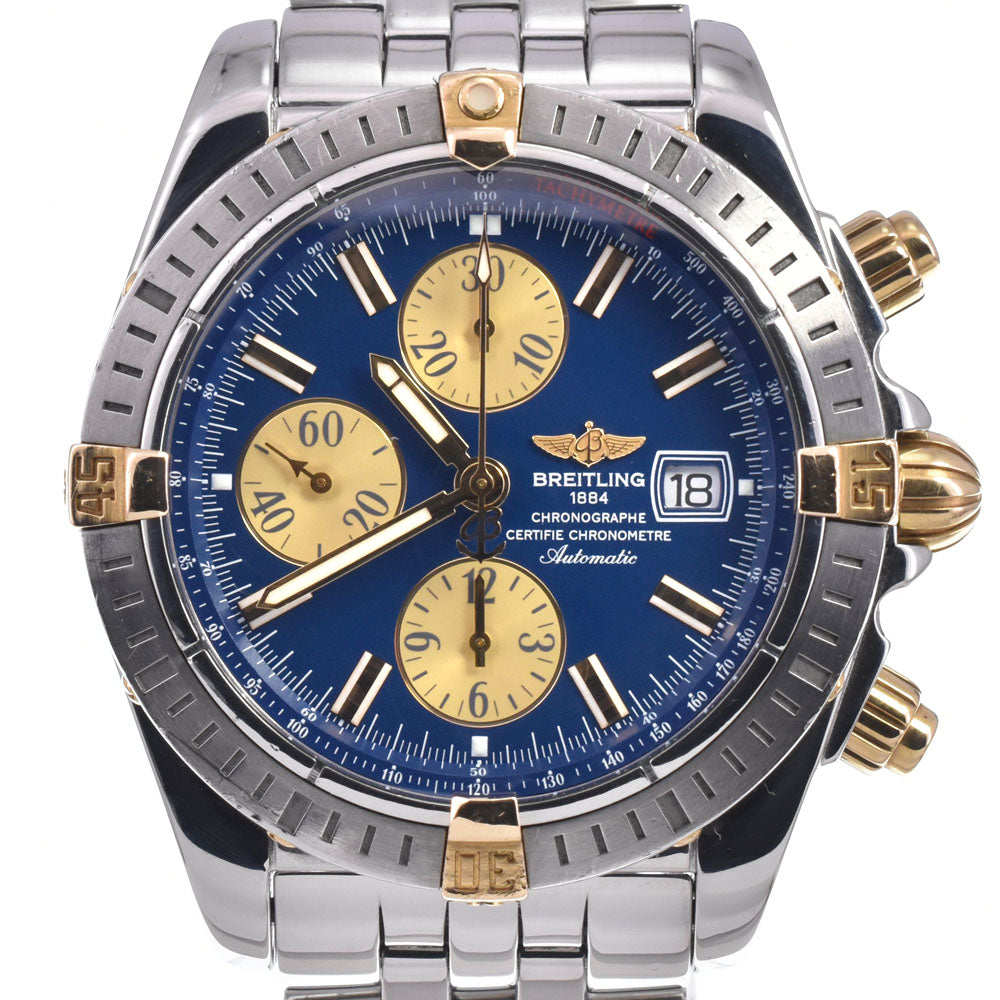 with paper BREITLING Chronomat Evolution B13356 Date Blue / gold Dial Automatic Men's
 Watch M#148088