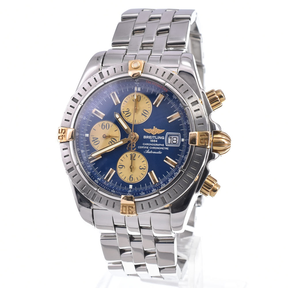 with paper BREITLING Chronomat Evolution B13356 Date Blue / gold Dial Automatic Men's
 Watch M#148088