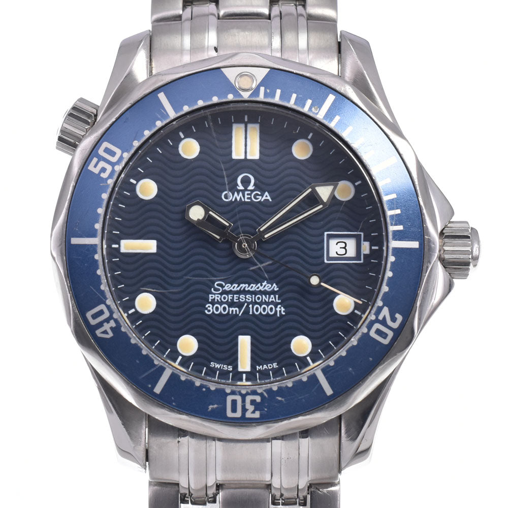 with paper OMEGA Seamaster Professional 300m 2561.80 Date blue Dial Quartz Boy's
 Watch K#148093