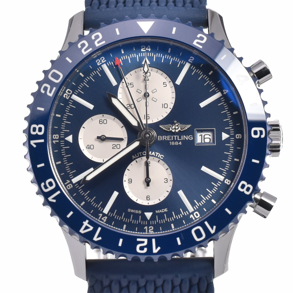with paper BREITLING Chrono liner Y24310 Chronograph blue Dial Automatic Men's
 Watch J#148094