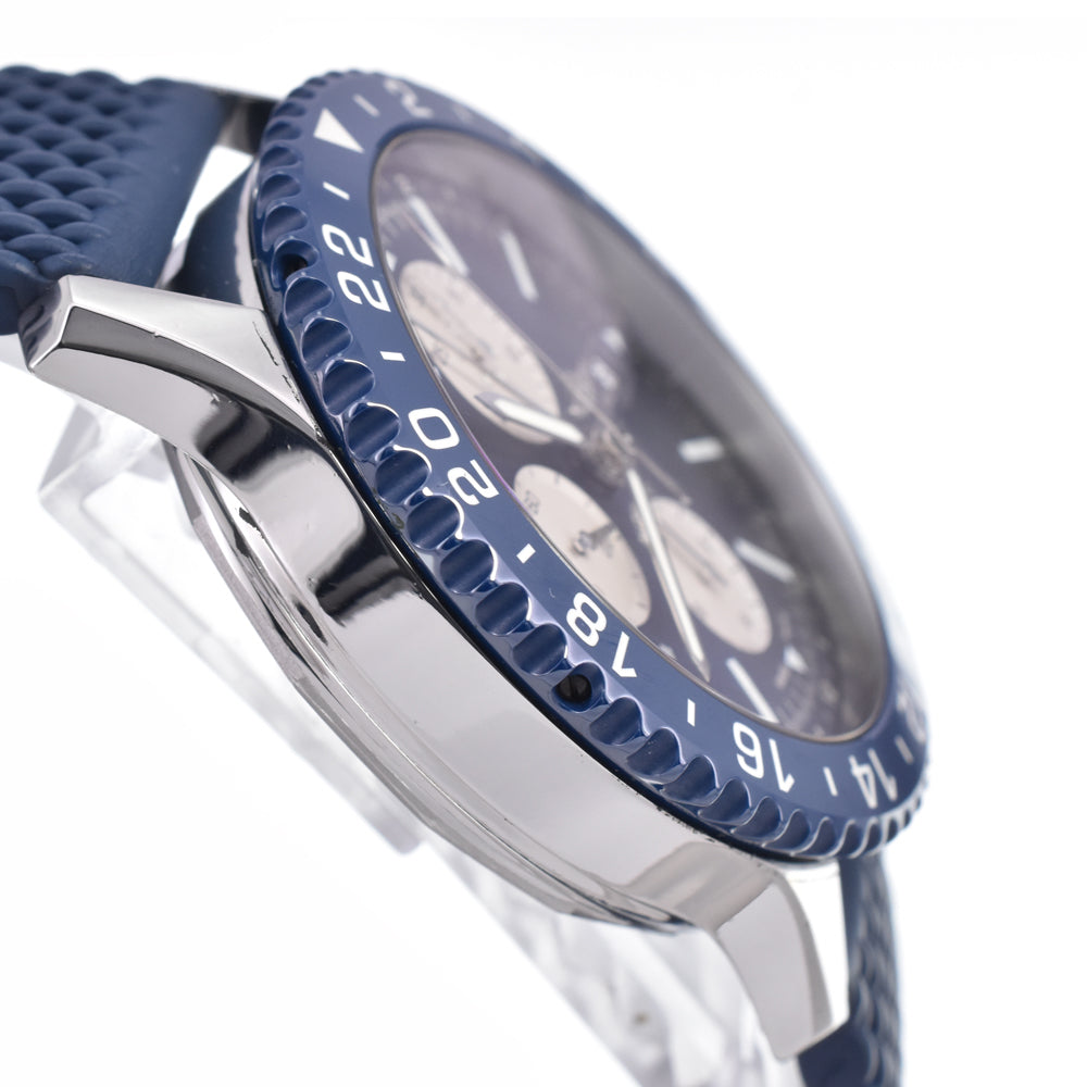 with paper BREITLING Chrono liner Y24310 Chronograph blue Dial Automatic Men's
 Watch J#148094