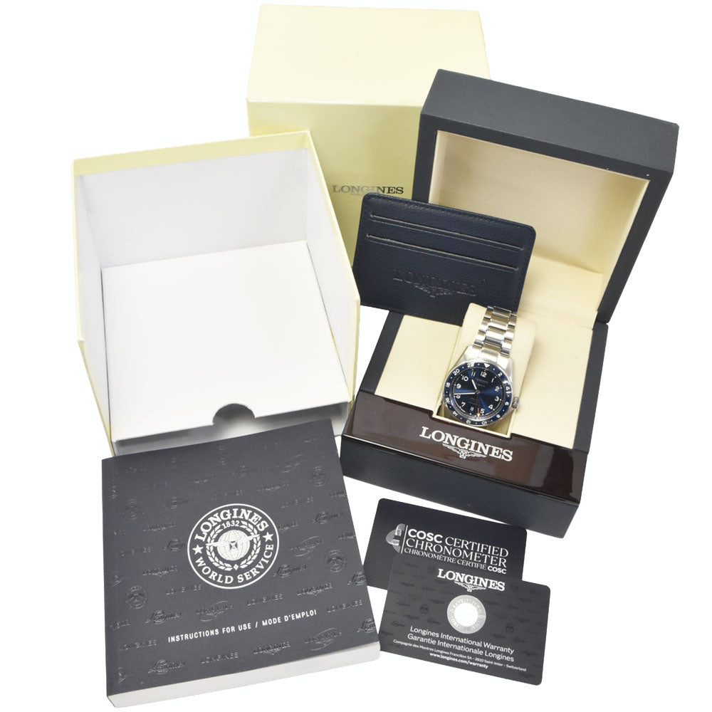 with paper LONGINES spirit zulu time L3.802.4.93.6 Date blue Dial Automatic Men's
 Watch N#148120