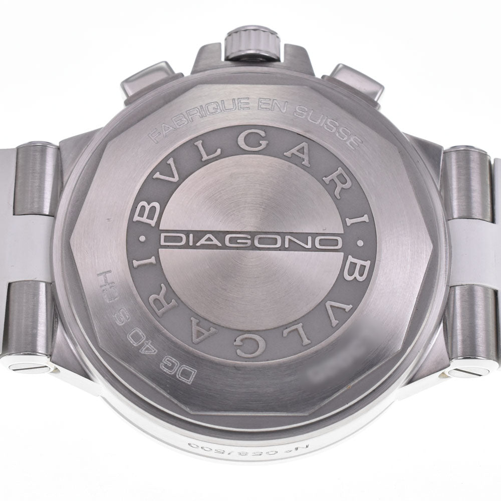 with paper BVLGARI Diagono Chronograph DG40SCH 19P Diamond Amethyst Bezel White / Silver Dial Automatic Men's
 Watch I#148121