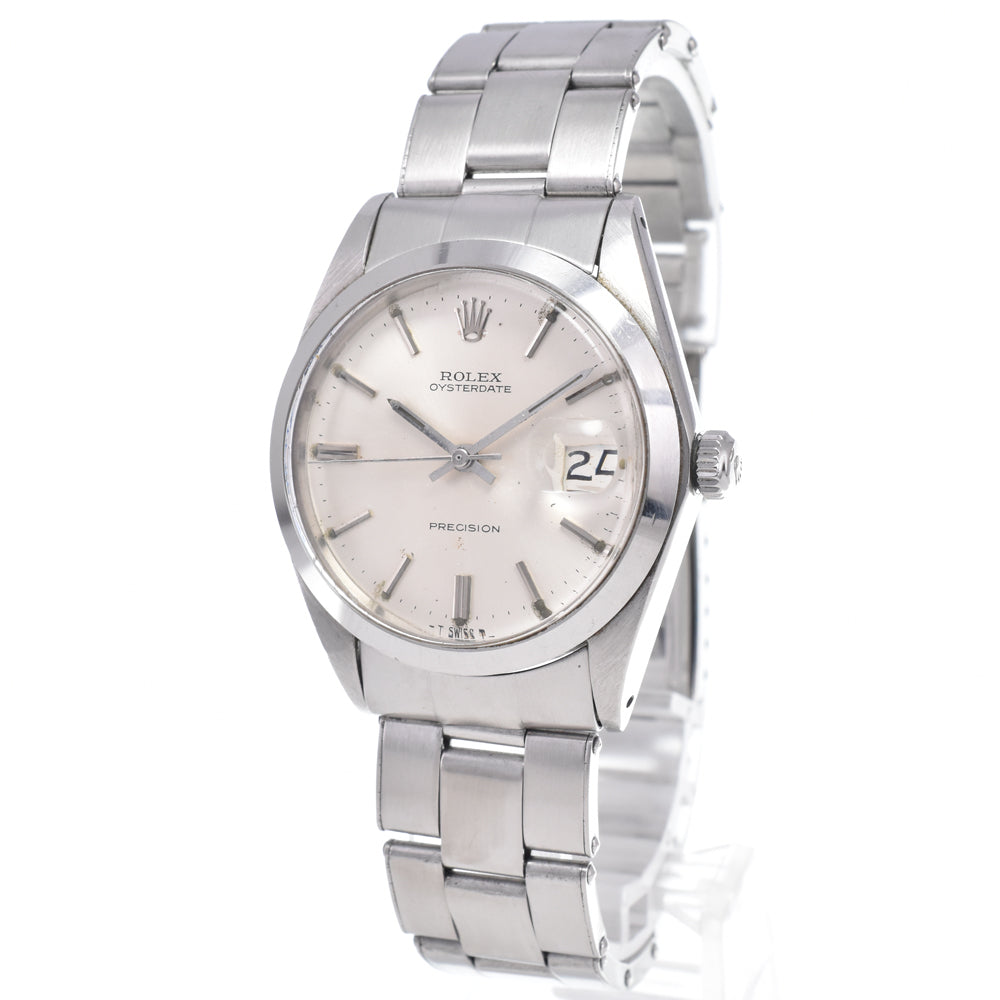 ROLEX Oyster Date Precision 6694 vintage Cal.1225 Silver Dial Hand Winding Men's
 Watch O#148135