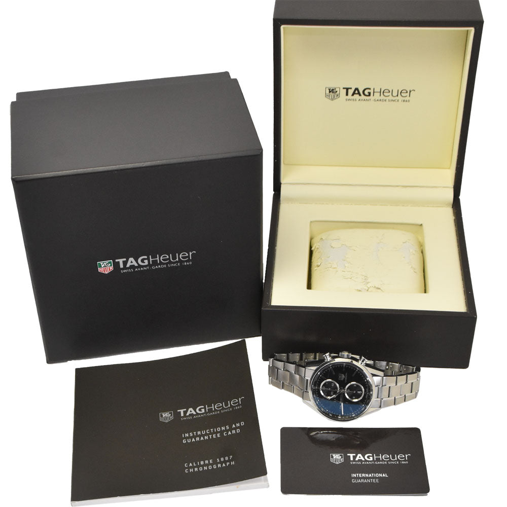 with paper TAG HEUER Carrera Caliber 1887 CAR2110-4 Chronograph Date black Dial Automatic Men's
 Watch K#148153