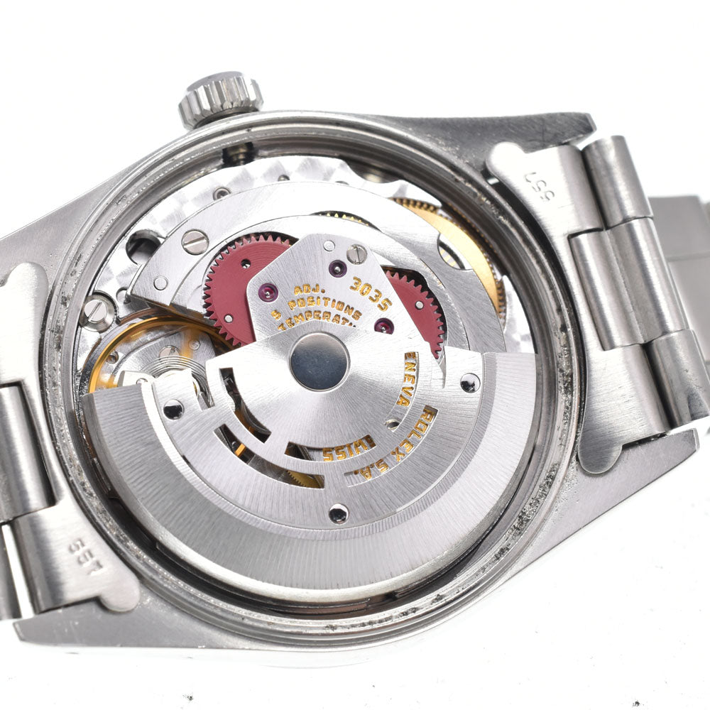 ROLEX Oyster perpetual date 15010 vintage Finely Engine Turned Bezel Silver Dial Automatic Men's
 Watch N#148157