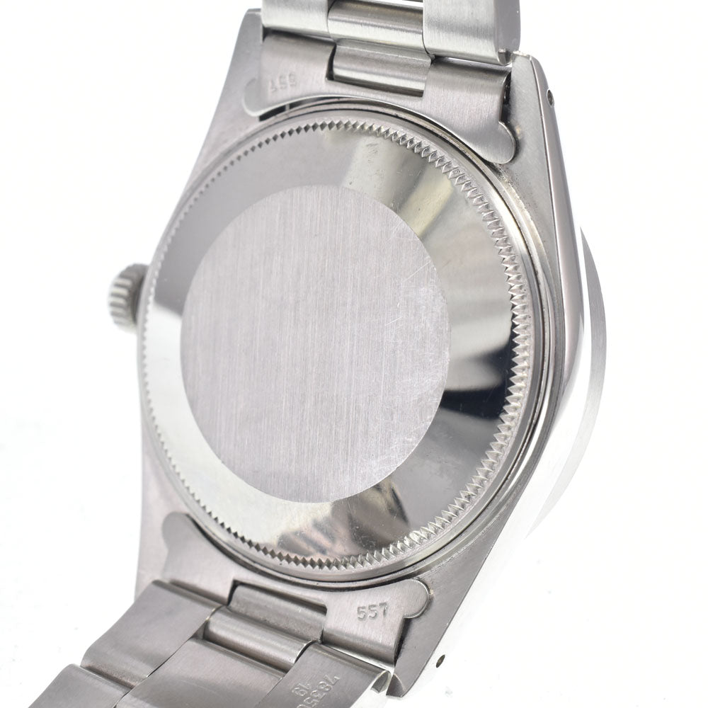 ROLEX Oyster perpetual date 15010 vintage Finely Engine Turned Bezel Silver Dial Automatic Men's
 Watch N#148157