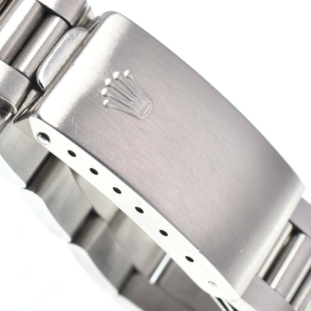 ROLEX Oyster perpetual date 15010 vintage Finely Engine Turned Bezel Silver Dial Automatic Men's
 Watch N#148157