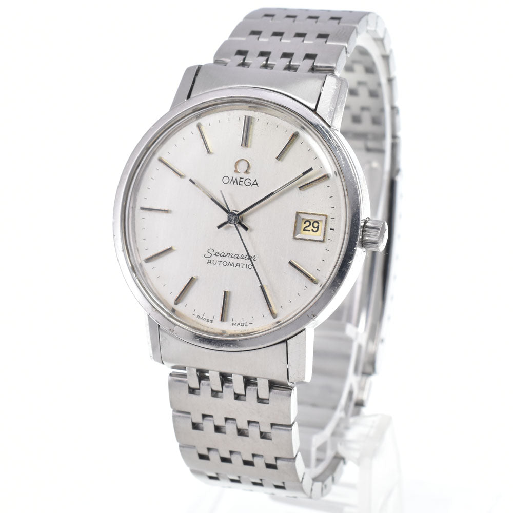 OMEGA Seamaster 1.4" 166.0202 vintage Date Cal.1010 Silver Dial Automatic Men's
 Watch N#148166
