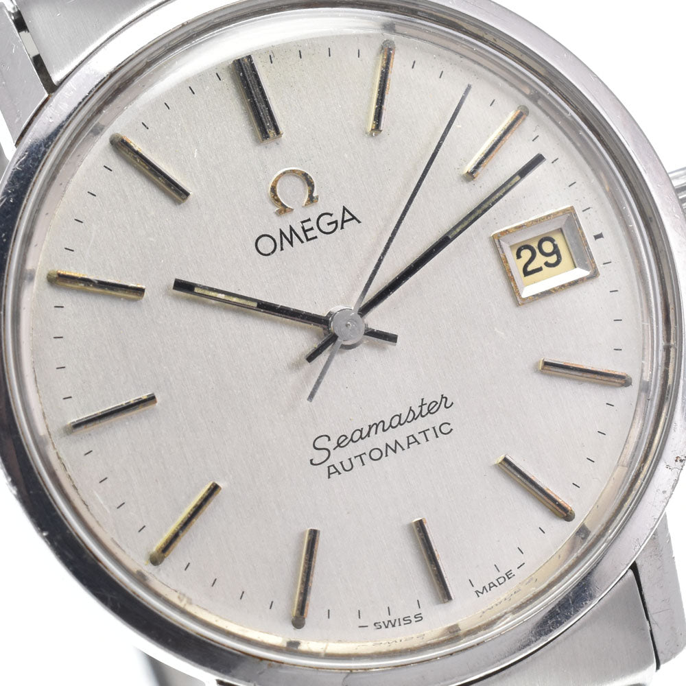 OMEGA Seamaster 1.4" 166.0202 vintage Date Cal.1010 Silver Dial Automatic Men's
 Watch N#148166