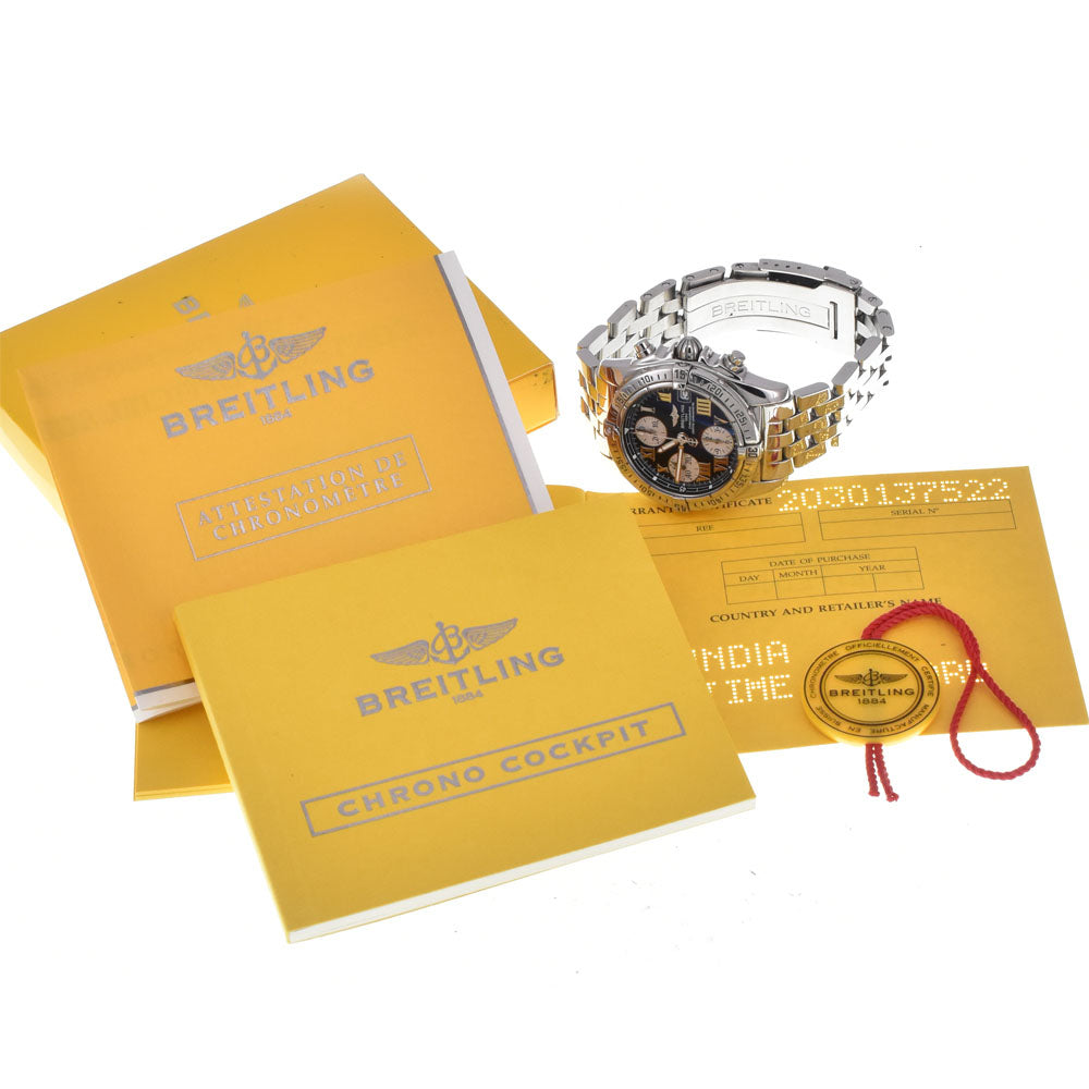 with paper BREITLING cockpit A13358 Chronograph Date black Dial Automatic Men's
 Watch M#148174