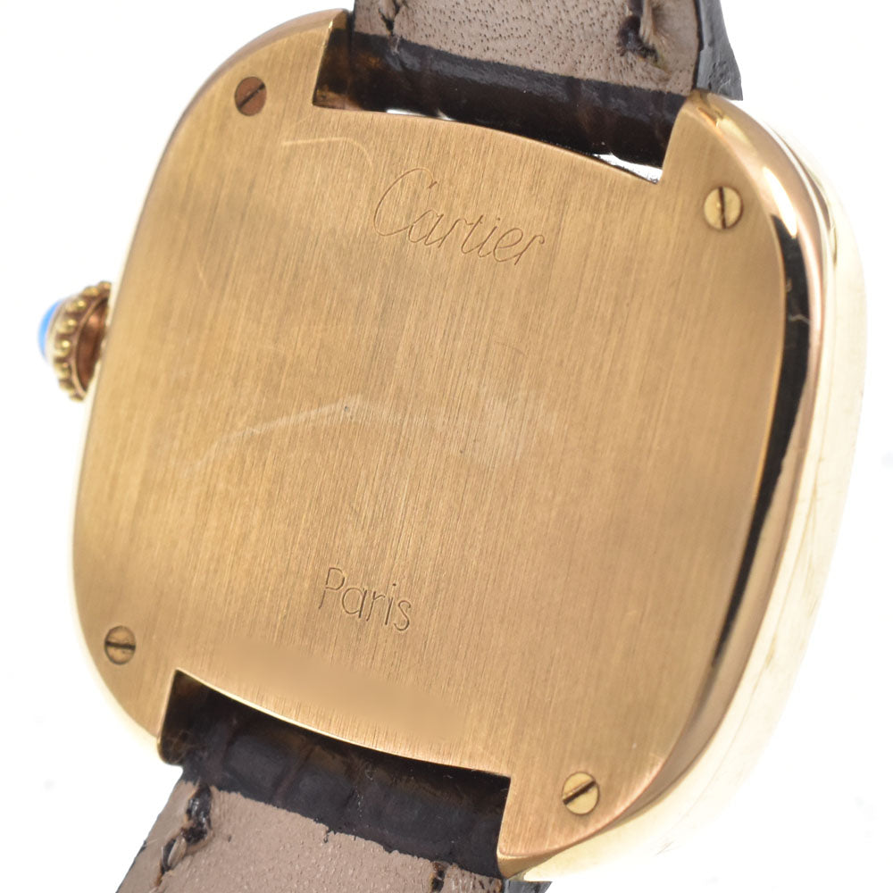 CARTIER Gondouro K18YG / leather gold Dial Hand Winding Ladies
 Watch Z#148182