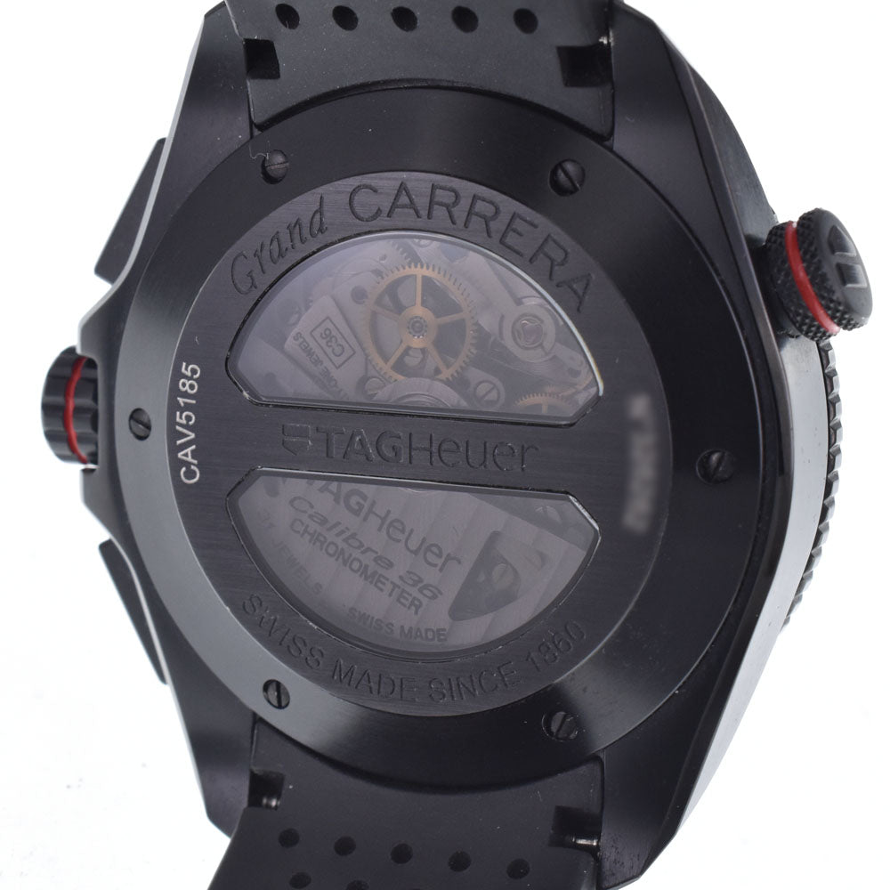 with paper TAG HEUER Grand Carrera CAV5185.FT6020 Caliber 36RS black Dial Automatic Men's
 Watch K#148196