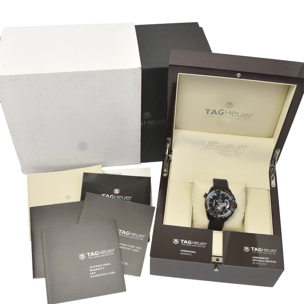 with paper TAG HEUER Grand Carrera CAV5185.FT6020 Caliber 36RS black Dial Automatic Men's
 Watch K#148196