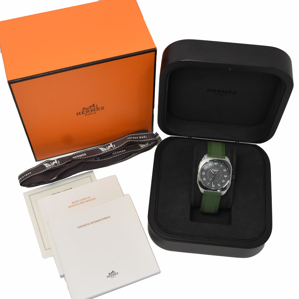 with paper HERMES H08 SP1.746b gray Dial Automatic Men's
 Watch J#148197