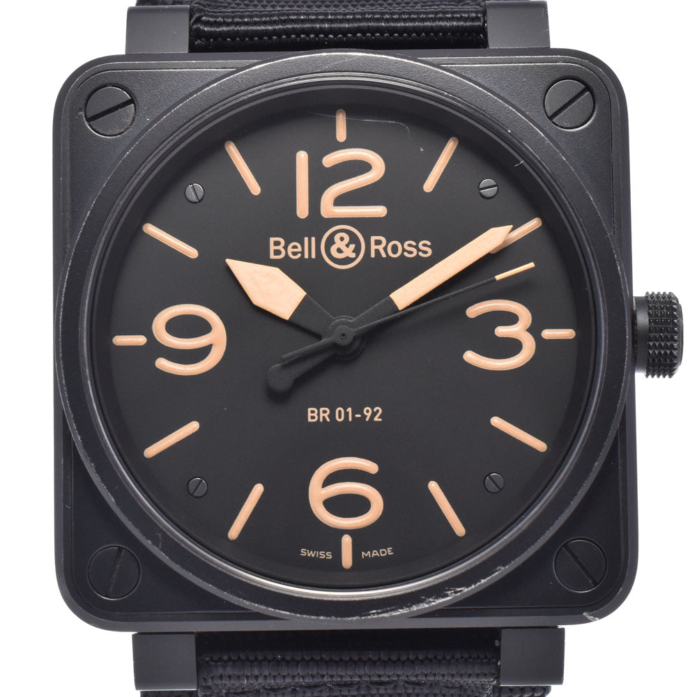 with paper Bell＆Ross Heritage BR01-92HERI-CA Date black Dial Automatic Men's
 Watch K#148199