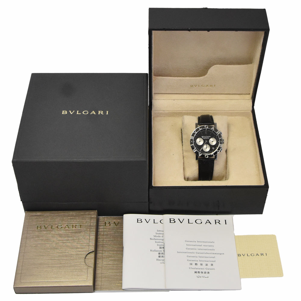 with paper BVLGARI Bvlgari Bvlgari BB38SLCH Date black Dial Automatic Men's
 Watch J#148202