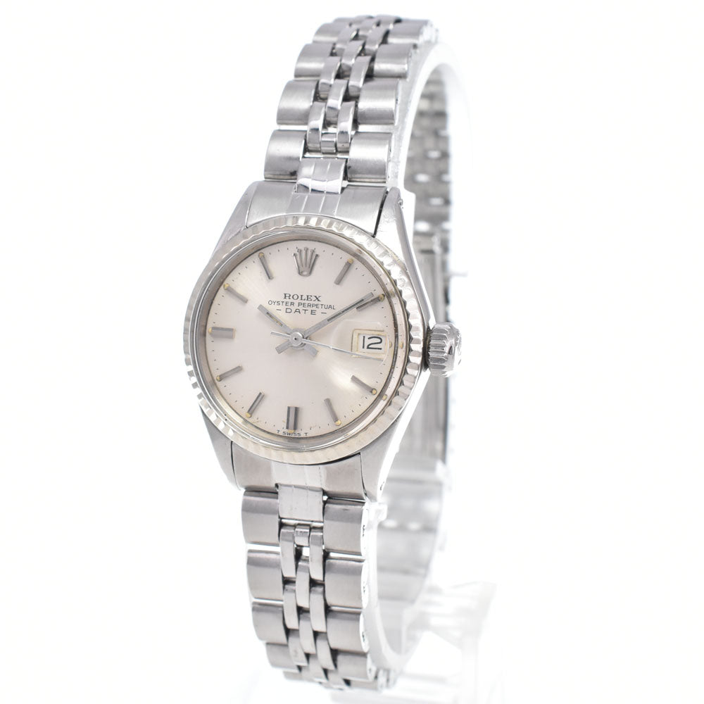 ROLEX Oyster Perpetual Date 6517 vintage Cal.1160 Silver Dial Automatic Ladies
 Watch L#148204