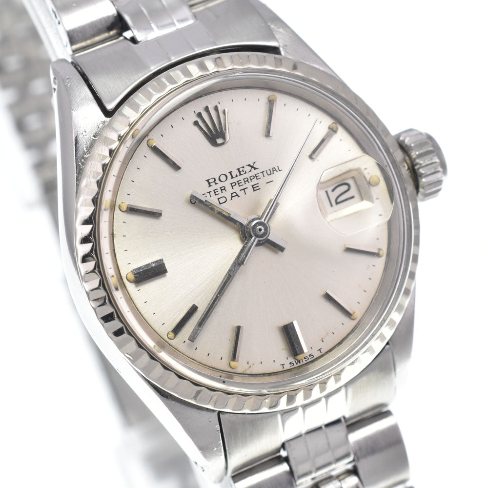 ROLEX Oyster Perpetual Date 6517 vintage Cal.1160 Silver Dial Automatic Ladies
 Watch L#148204